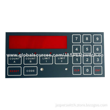 Membrane Panel Nameplate with Transparent Red Color Window